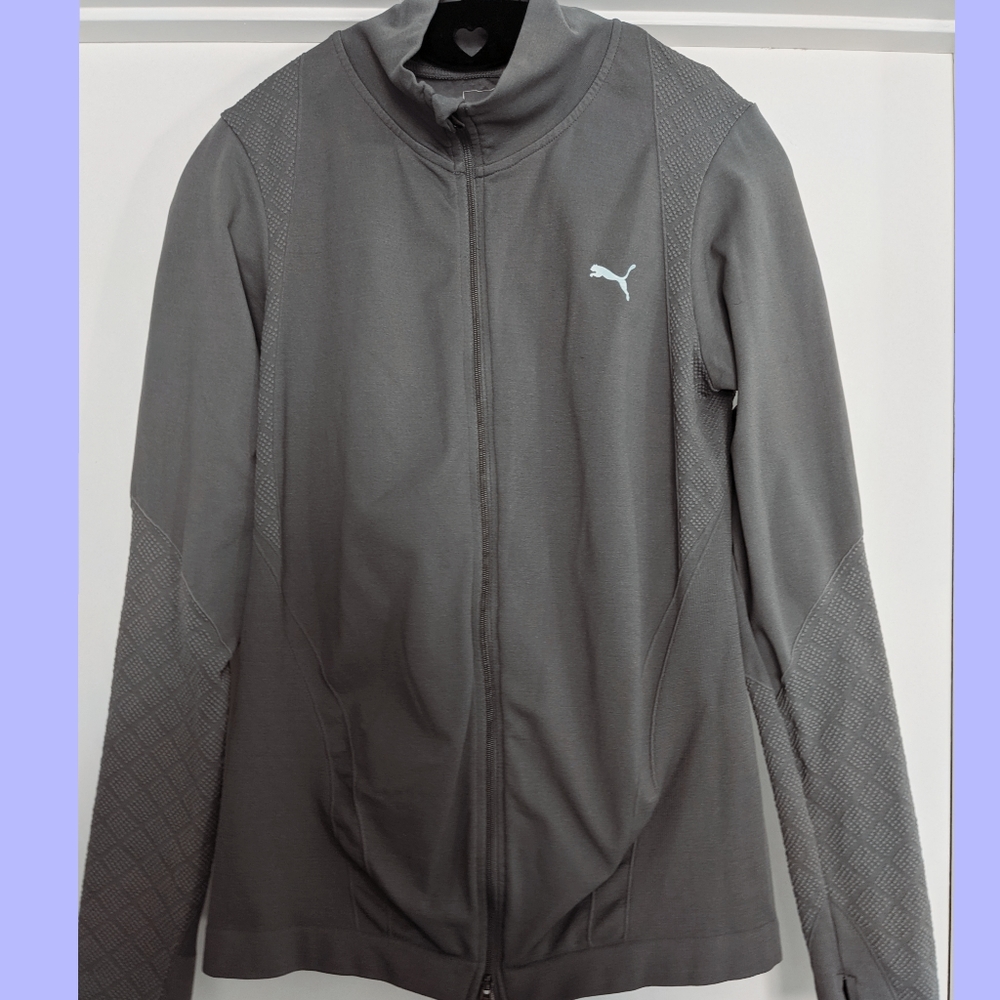 Puma Dry Cell Women Activewear Athletic Warm-Up Full Zip Jacket - Gray